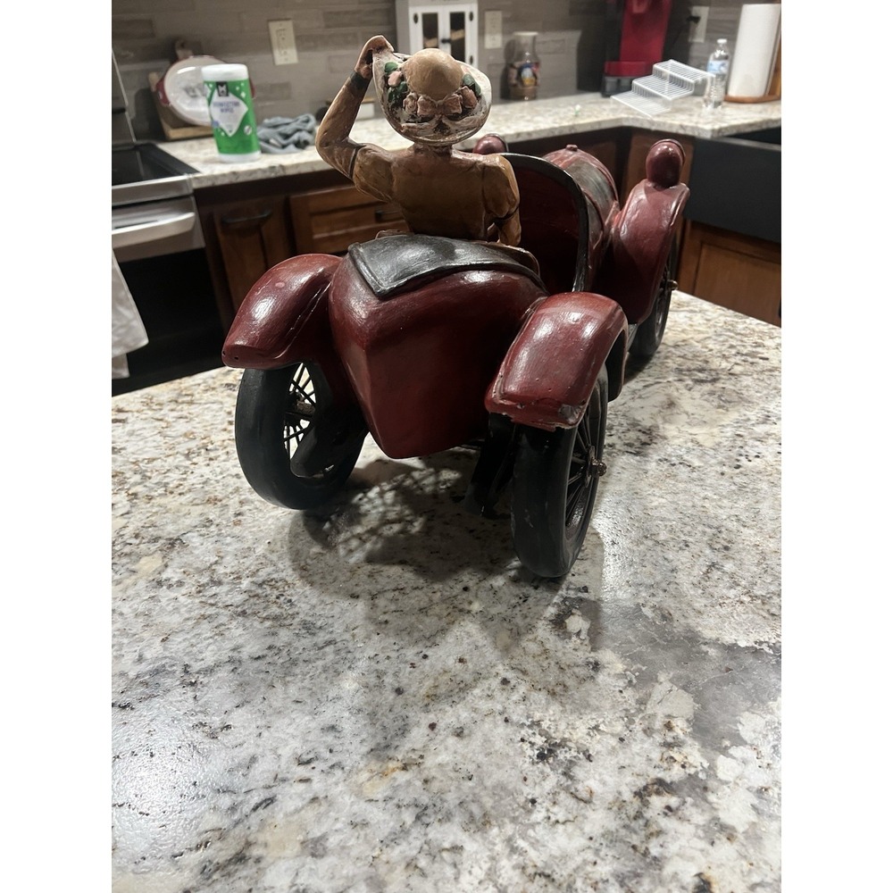 Black/ Red Roadster Car 20" Large Vintage Resin Wood Carved Reprocrafters MCMXCV - Picture 4 of 6